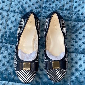 Stripe bow ballot shoes- Worn Once